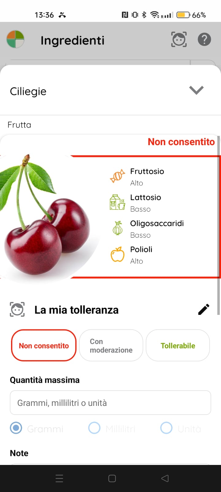 Monitoraggio Intolleranze